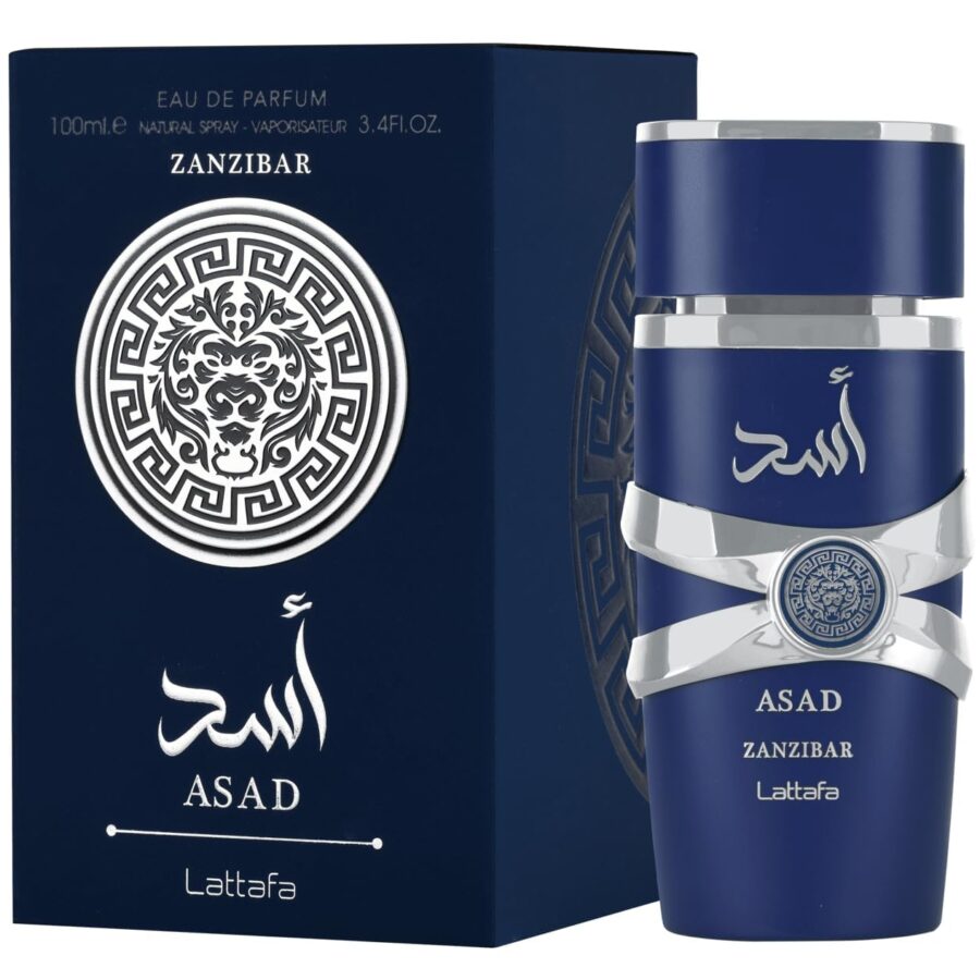 Lattafa Asad Zanzibar - Fresh, Spicy, Vanilla, Coconut - Eau de Parfum Long-Lasting Fragrance for Men, 3.40 Ounce / 100 ml